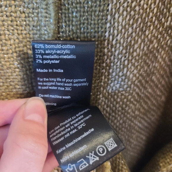 MASAI Janette Sage Green Boucle Jacket Stripe Pockets Long Cardigan - Picture 7 of 8